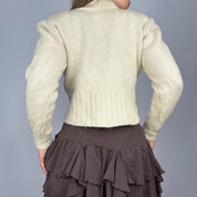 Vintage Asymmetrical Button Up Wool Sweater (S/M)