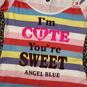 Angel Blue Rainbow Striped Mini Dress (XS/S)