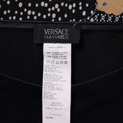 90s VERSACE Navy Zipper Midi Dress (M)