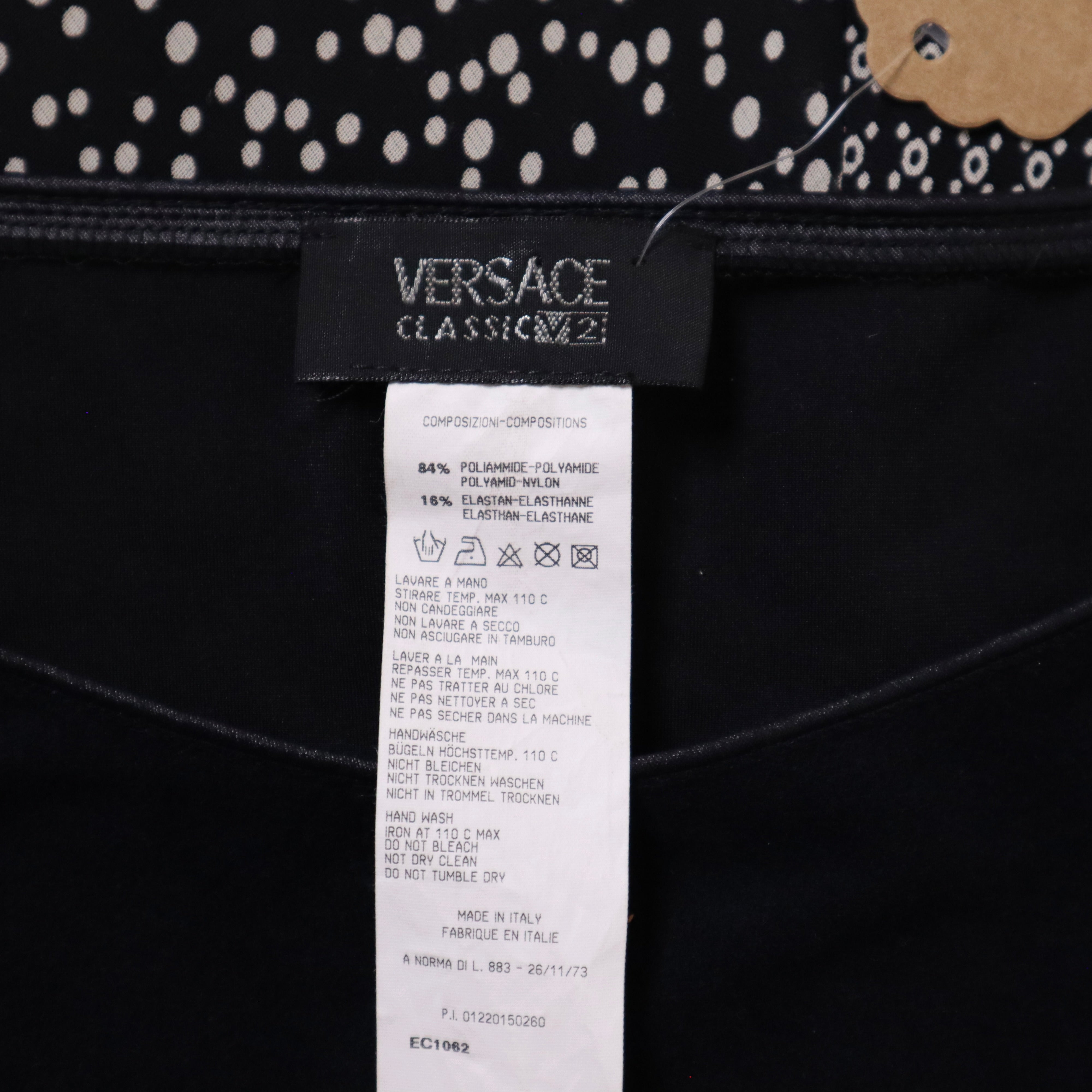 90s VERSACE Navy Zipper Midi Dress (M)