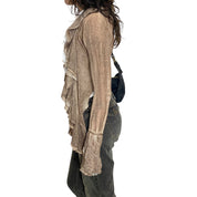 Vintage Italian Ruffle Coquette Cardigan (S)