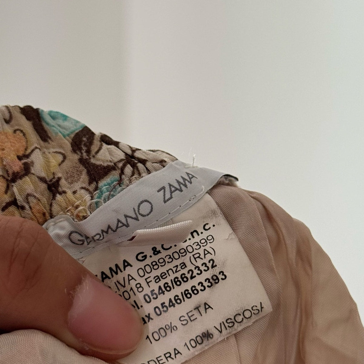 Vintage Beige Peach Floral Silk Mesh Skirt (S)