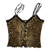 Vintage 90s mesh cheetah print cami (S)