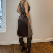 Vintage 00s Brown Silk Dress (M)