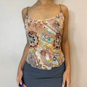 Vintage Floral Mesh Cami Tank (S)