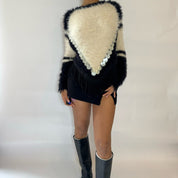 Italian vintage fur sweater with sequin (S/M)