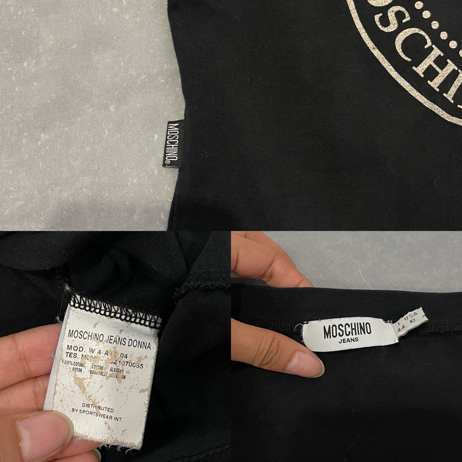 Moschino black graphic baby tee (S/M)