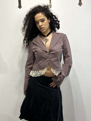 Vintage Gothic Lace Up Back Jacket (M)