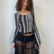 Morgan De Toi Black Mesh Top (S)