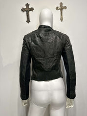 Vintage Zipper Moto Fitted Biker Jacket (XS/S)