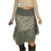 Vintage Silk Mesh Asymmetric Skirt (S)