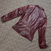 rosewood brown fitted leather jacket (m)