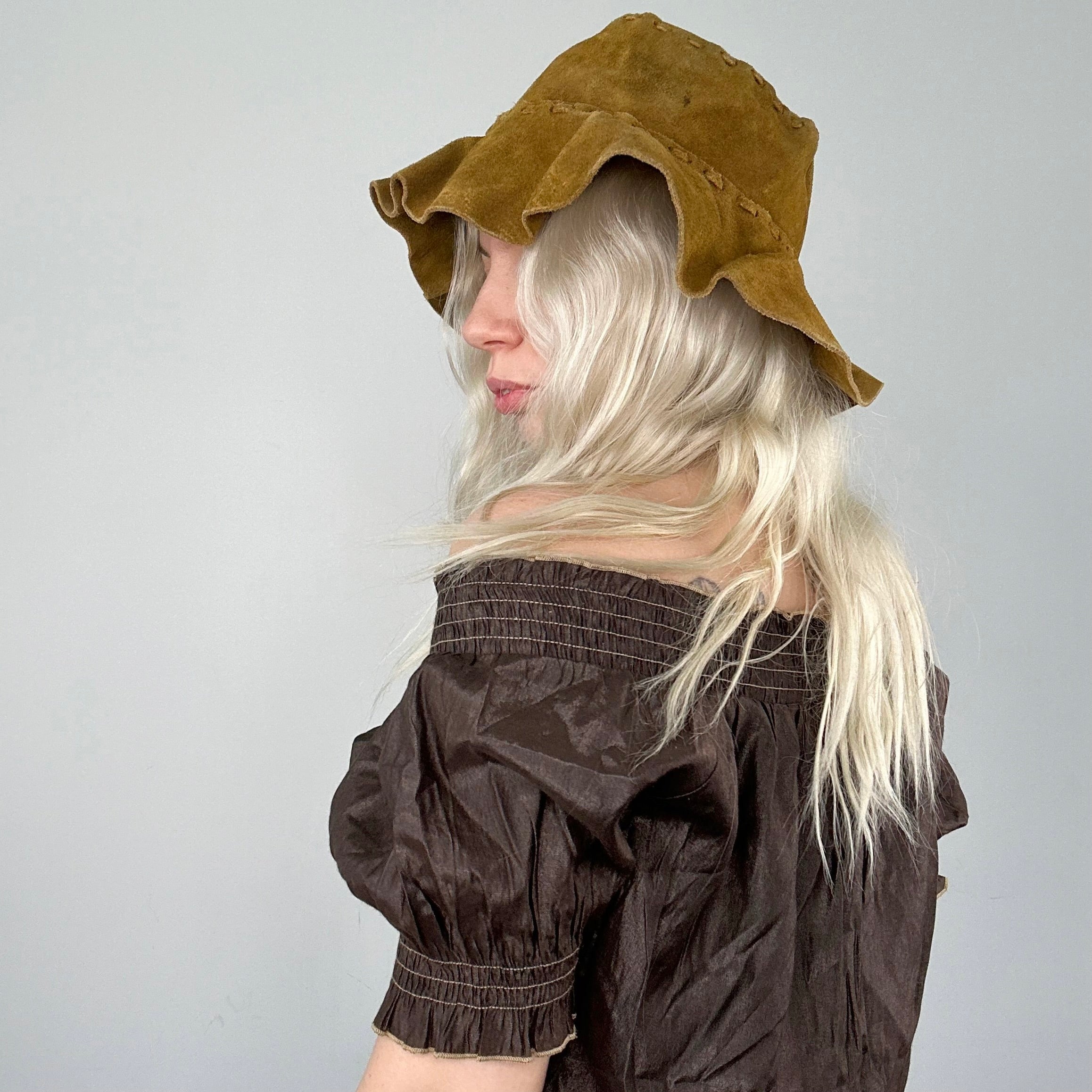 70s Vintage Leather Hat