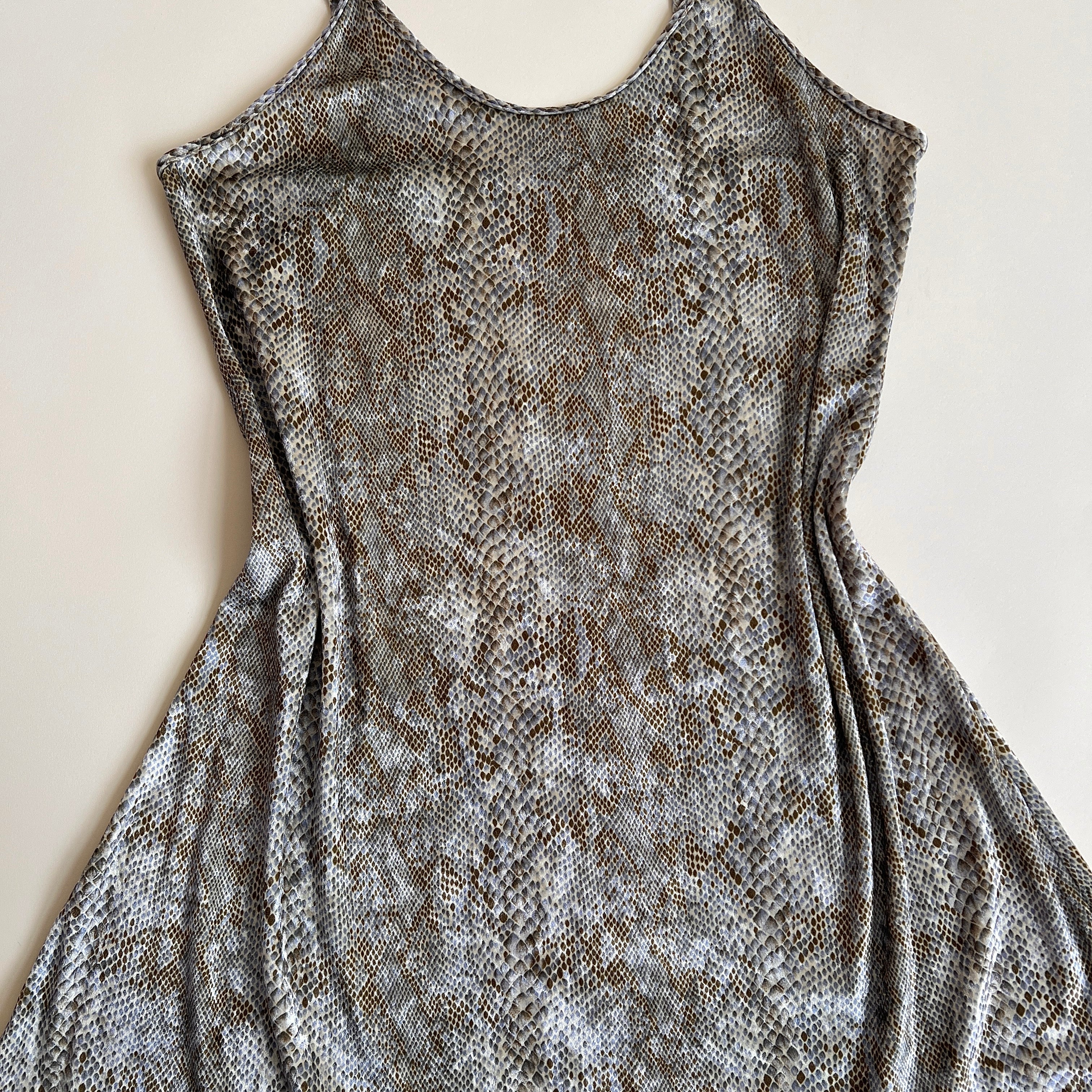 Vintage 90s snakeskin velvet slip (XL)