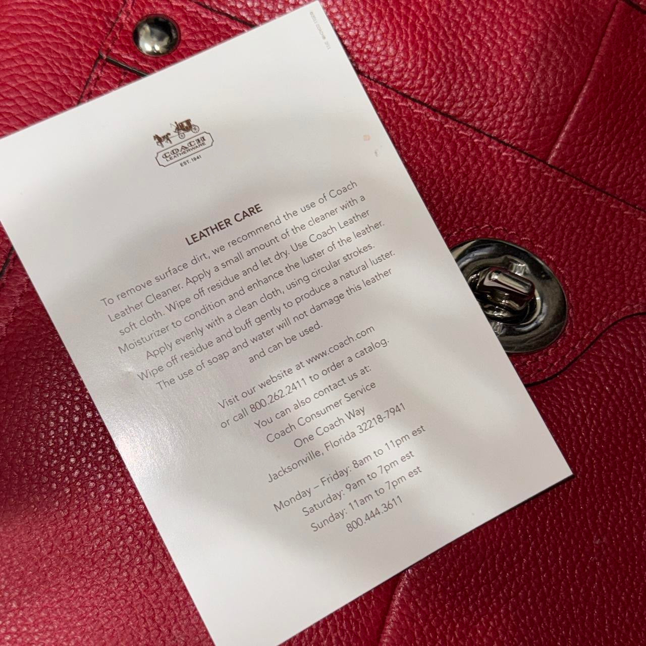 Coach Red Leather Crossbody Bag