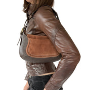 2000s Suede & Leather Shoulder Bag