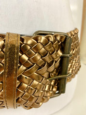 80's Vintage Woven Metallic Gold Braided
Belt