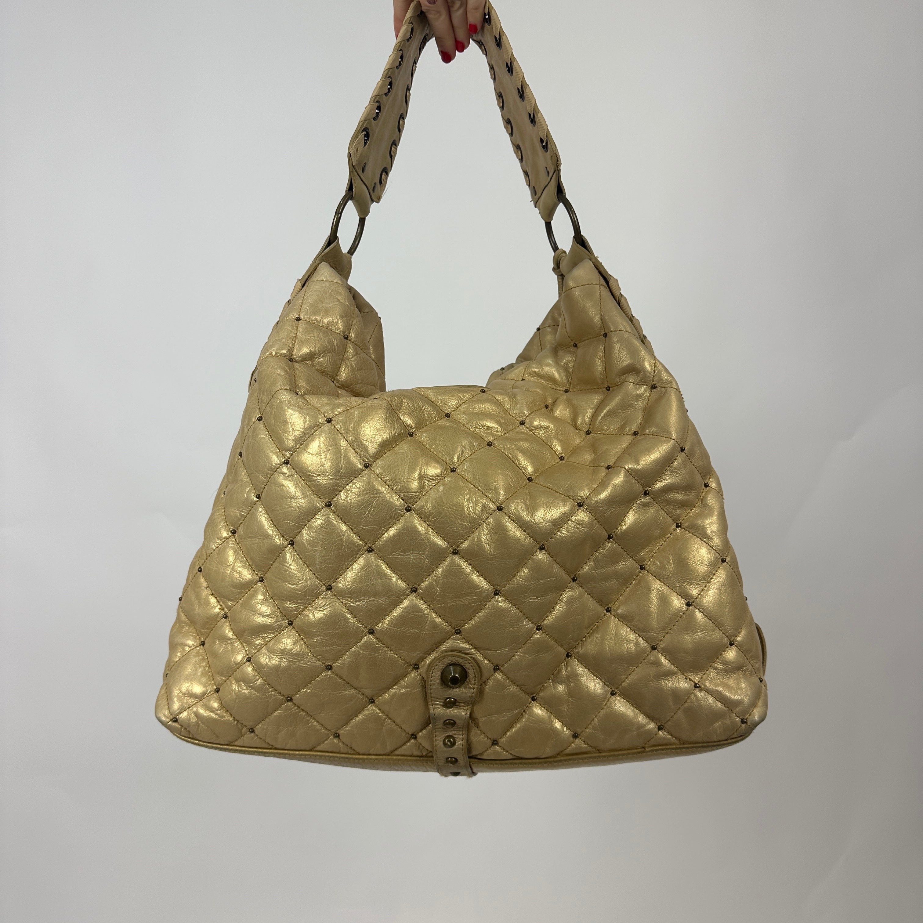 2000s Betsey Johnson Gold Leather Bag