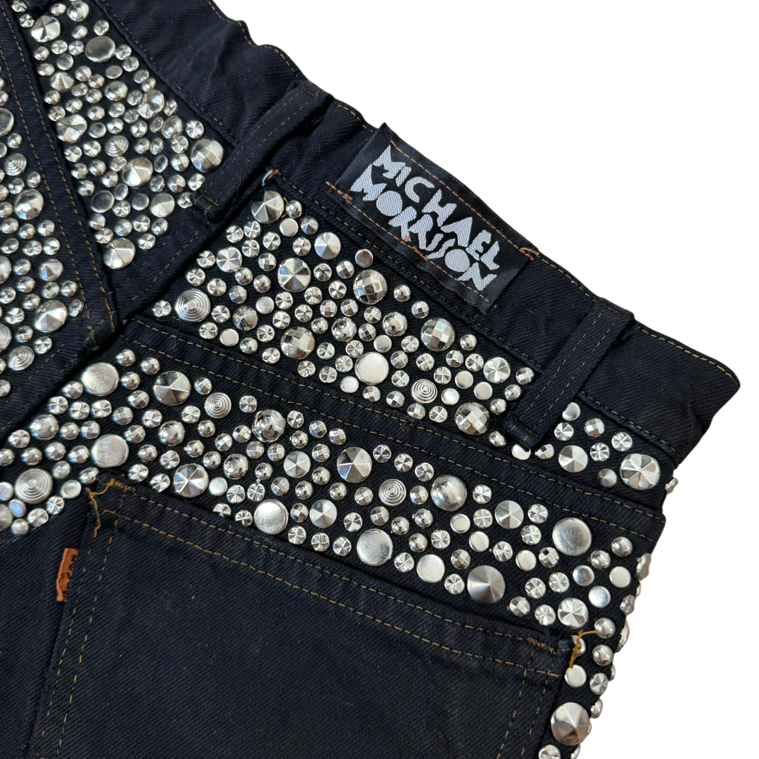 Michael Morrison Studded Denim Shorts (XS)