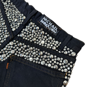 Michael Morrison Studded Denim Shorts (XS)
