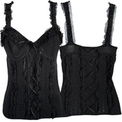 Y2K BEBE lace up corset style tank (S)