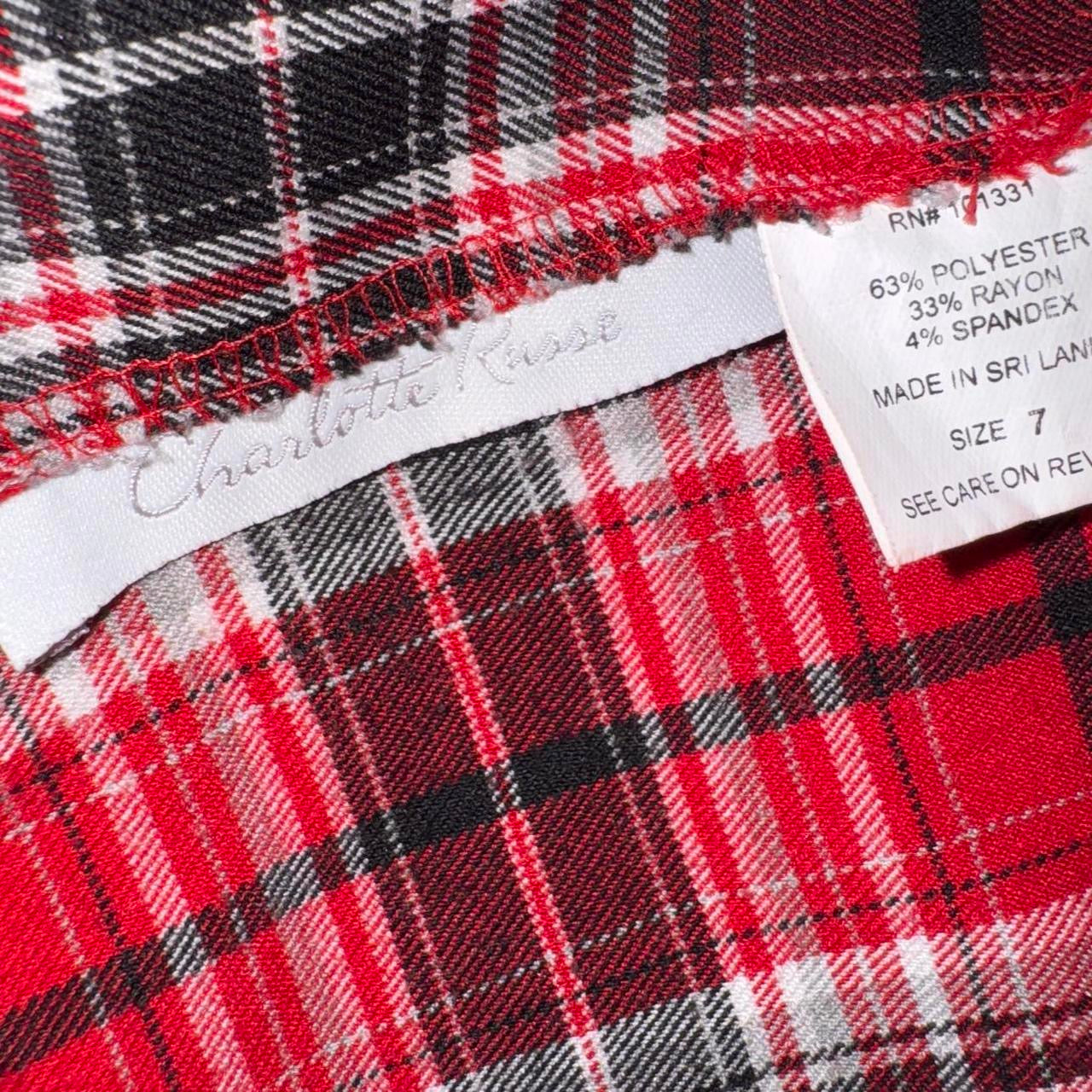 Y2K Plaid Pleated Mini Skirt (S/M)