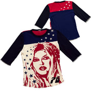 ITSUS y2k graphic 3/4 sleeve top (M)