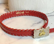 Justin red leather belt