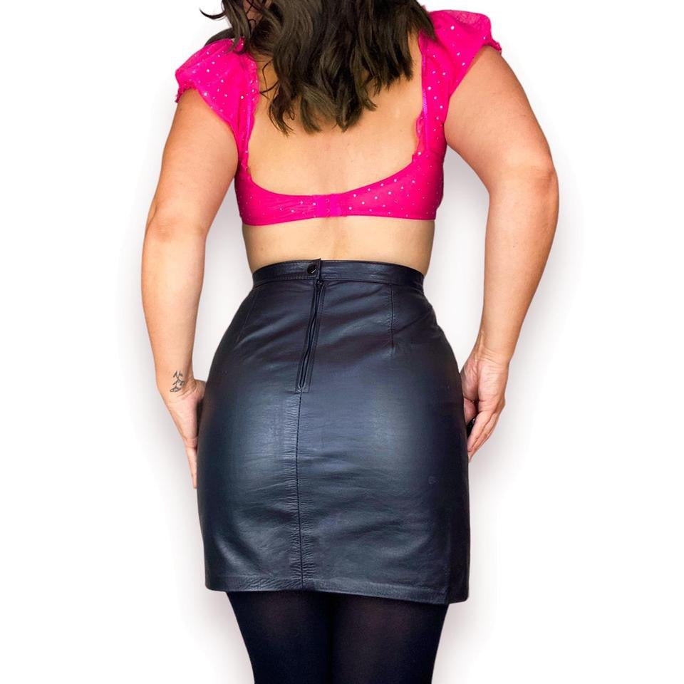 90s Fran Fine Leather Skirt (S)