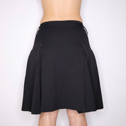 Y2K Italian Pleated Black Skirt (S)