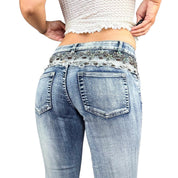 Caché Embellished Low Rise Jeans (XS)