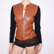 90s LILLIE RUBIN Cognac Leather Jacket (S)