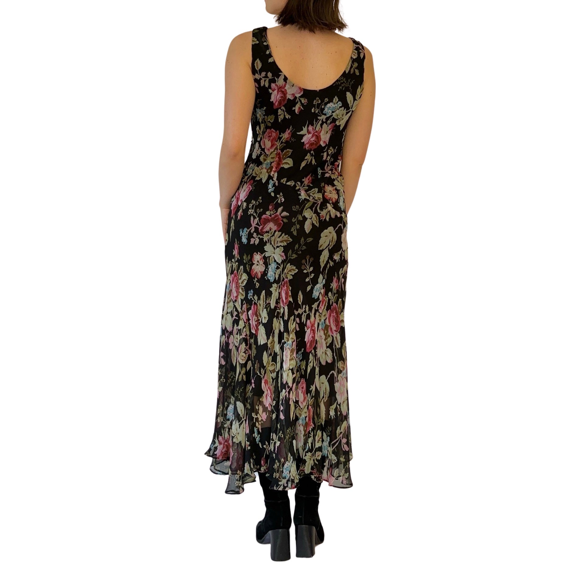 90s Floral Maxi Dress (S)