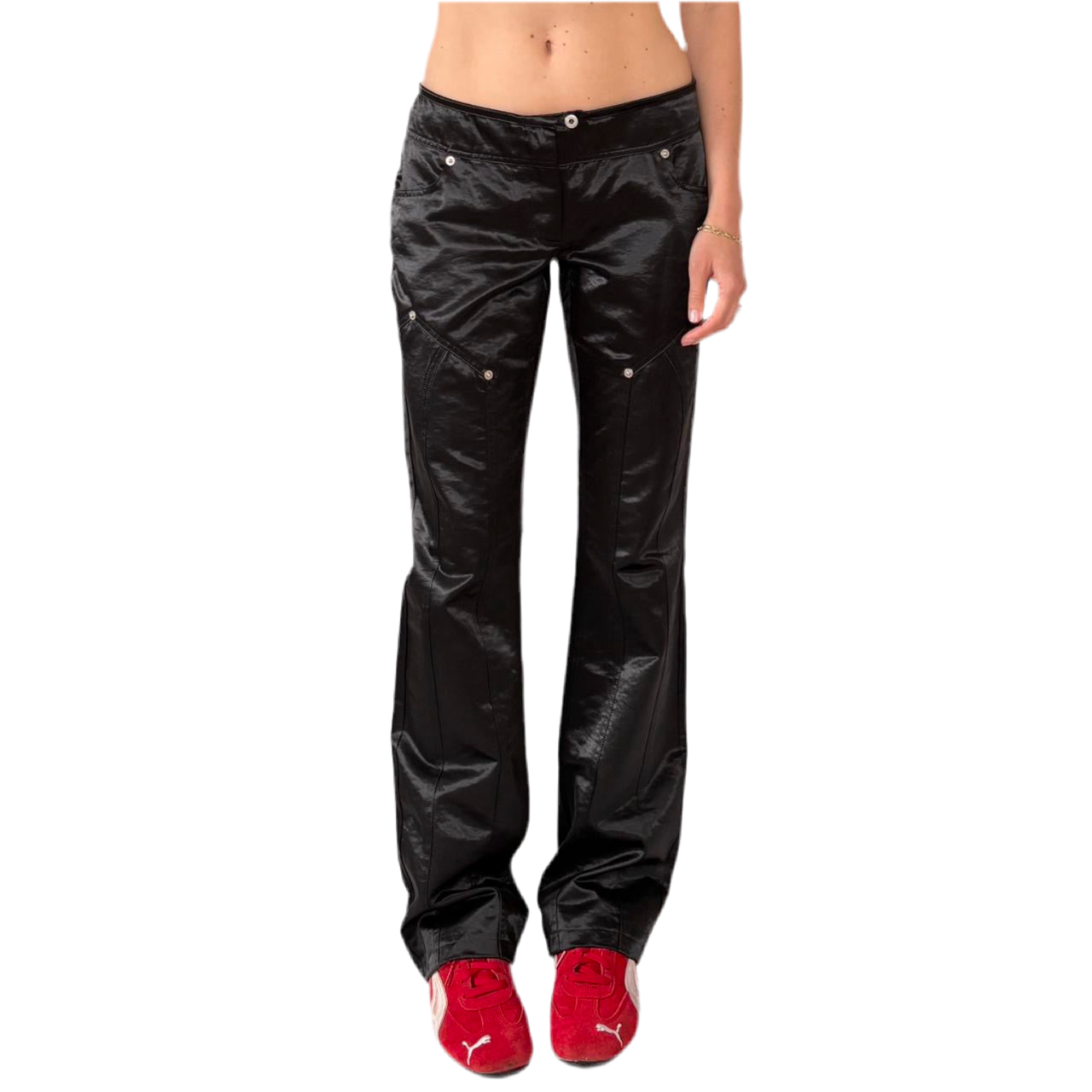 Y2K Low Rise Satin Pants (S)