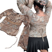 Y2K NOBO boho milkmaid top (M/L)