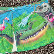 Italian Vintage Safari Animal Graphic Mini Skirt (L/XL)