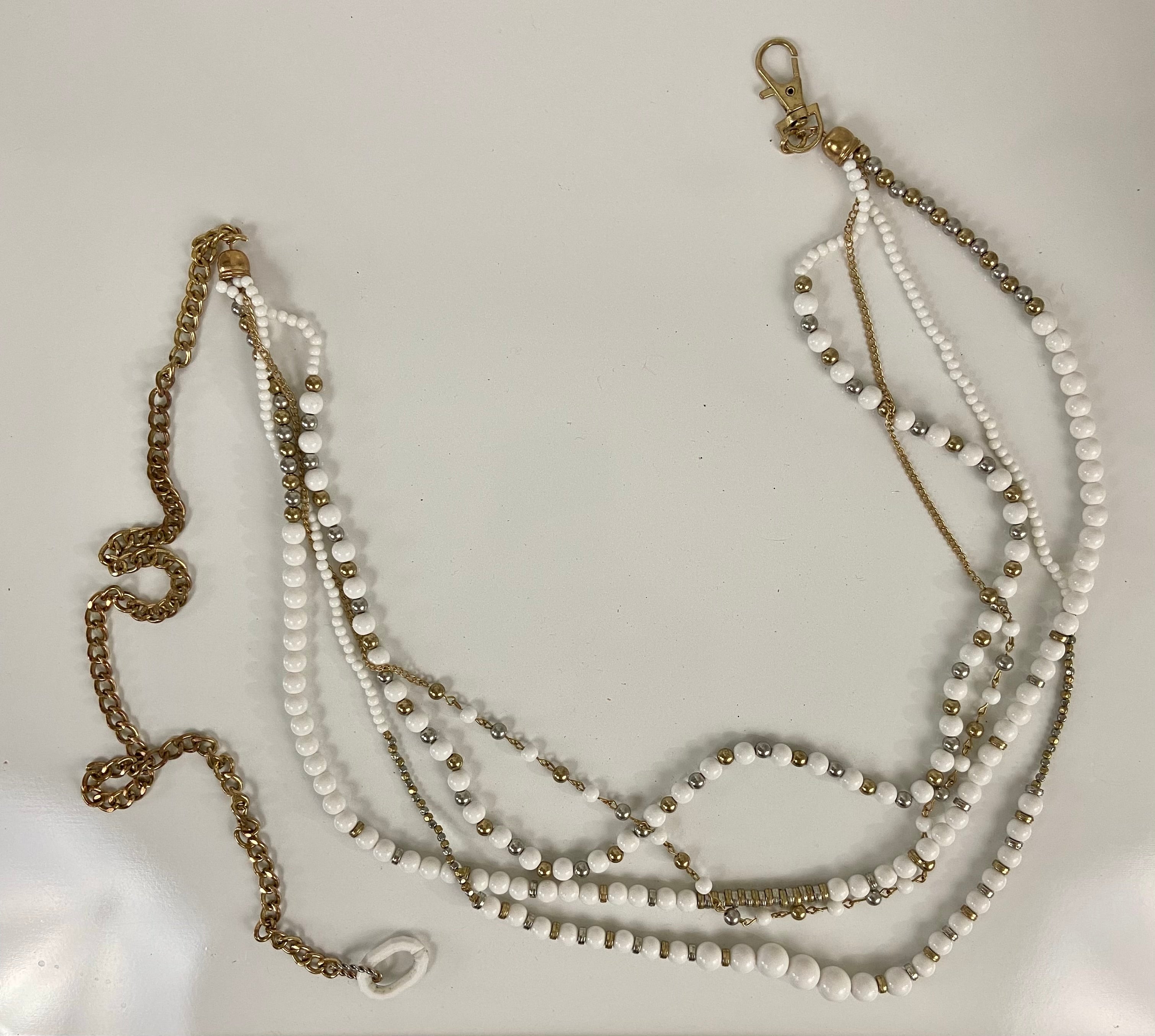 White and Gold Layered Belt