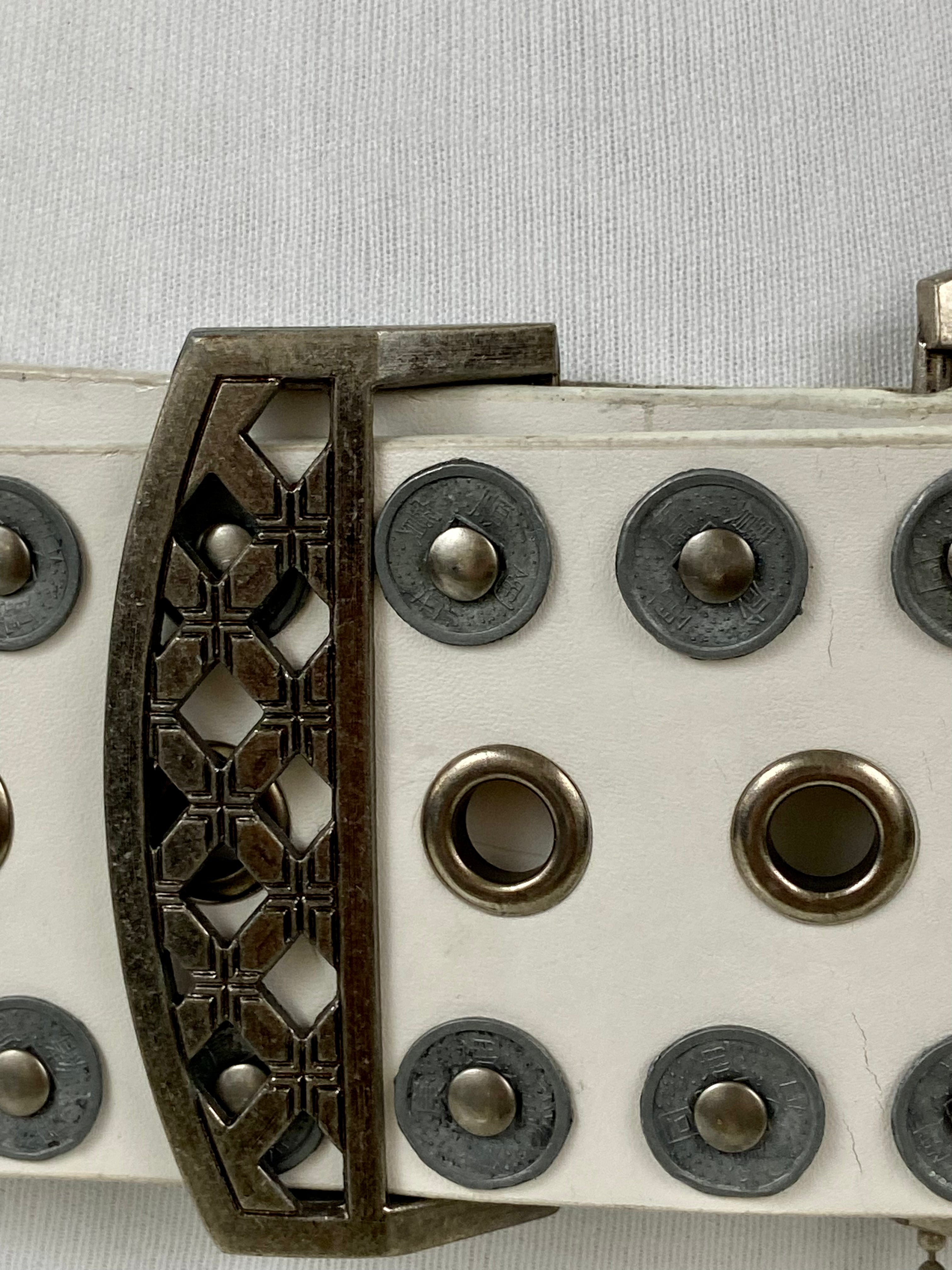 Genuine Mudd Wide White Leather belt