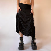 Y2K Noir Ruched Skirt (XS/S)