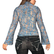 Vintage Bebe Mesh Bell Sleeve Blouse (M)