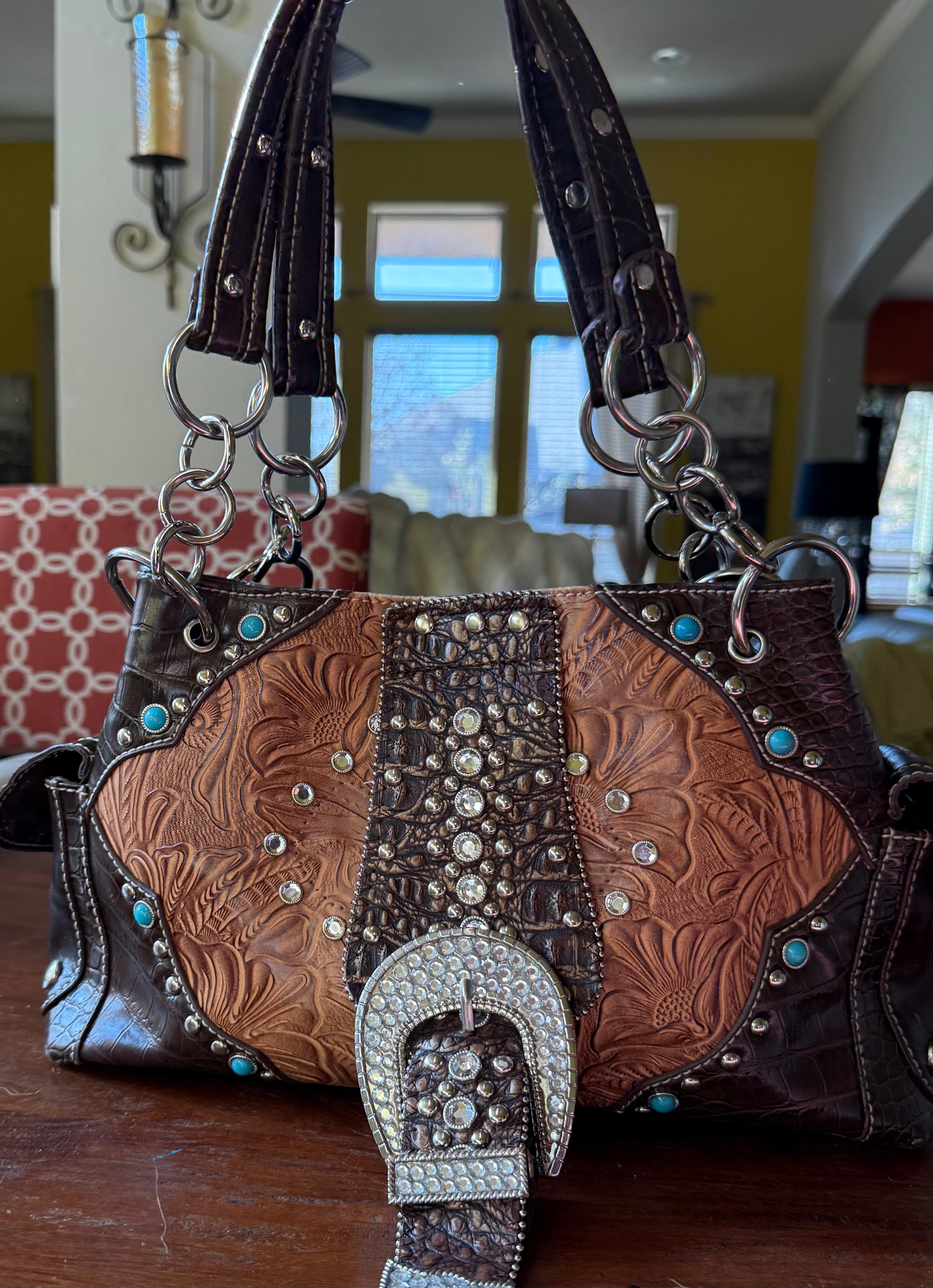 Western big Buckle purse