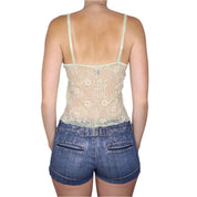 Y2K Pastel Green Lace Camisole (M)
