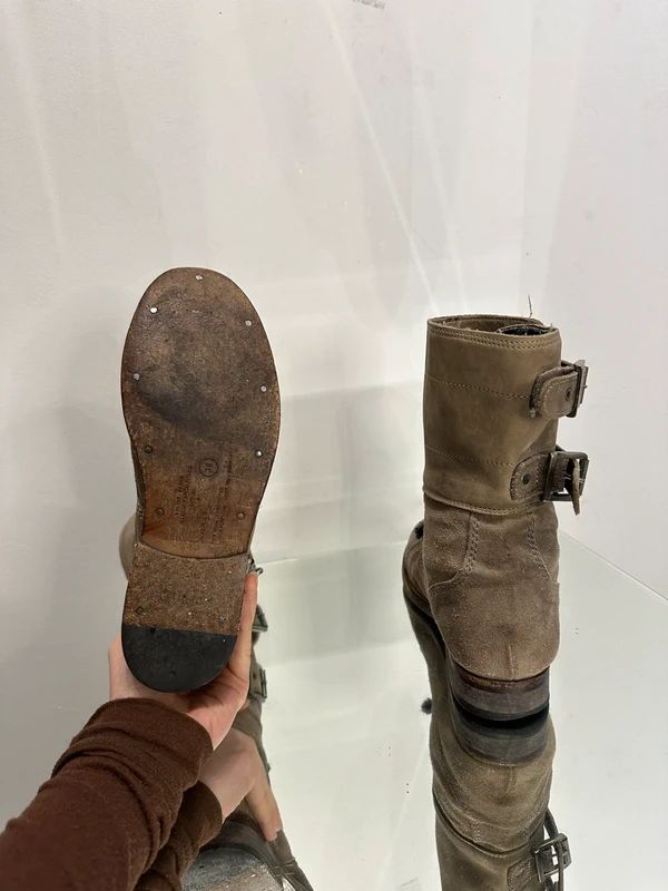 Vintage Suede AllSaints Leather Buckle Ankle Boots (UK 5 EU 38 US 7)