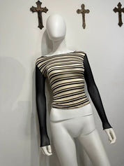 Vintage Stripe Mesh Longsleeve (XS/S)
