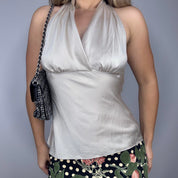 Express Champagne Silk Tank Top (S)