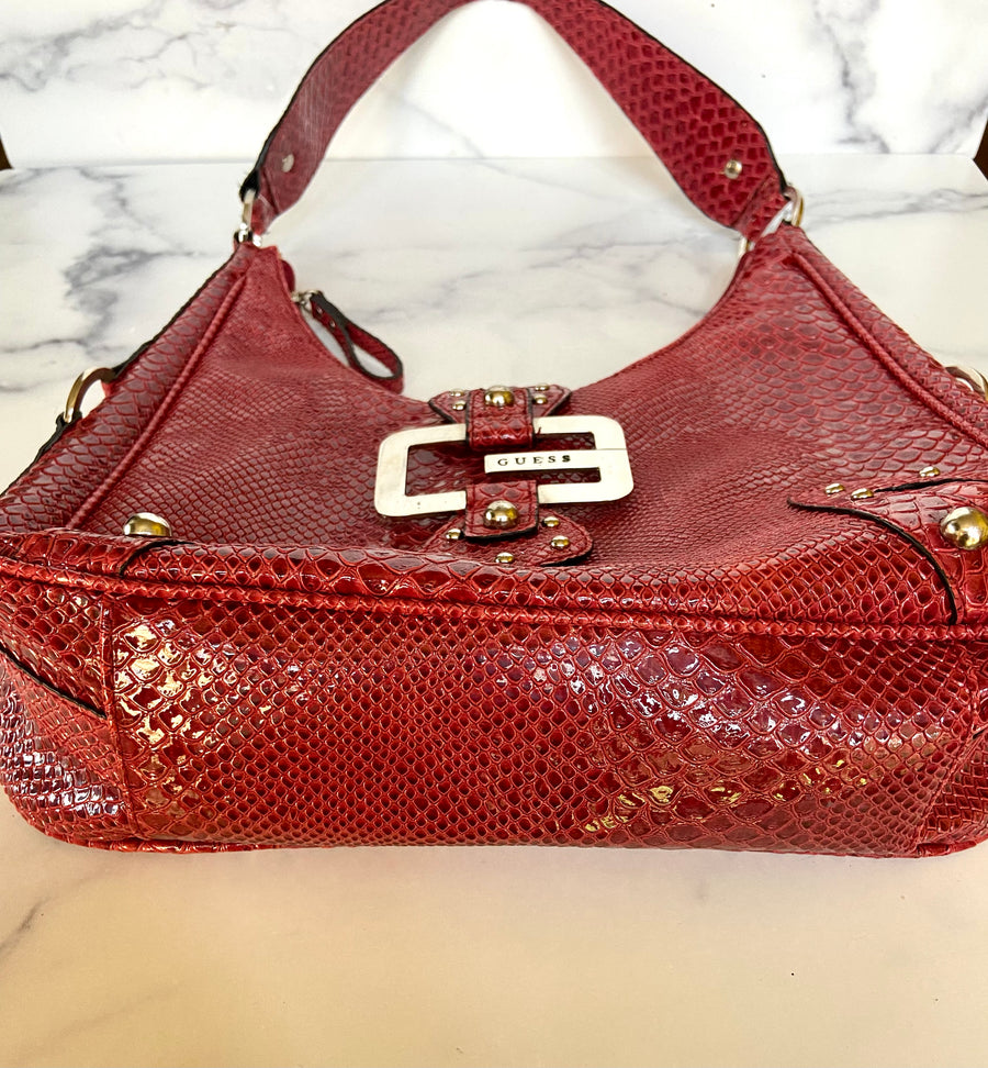 Guess satchel (red) — Holy Thrift