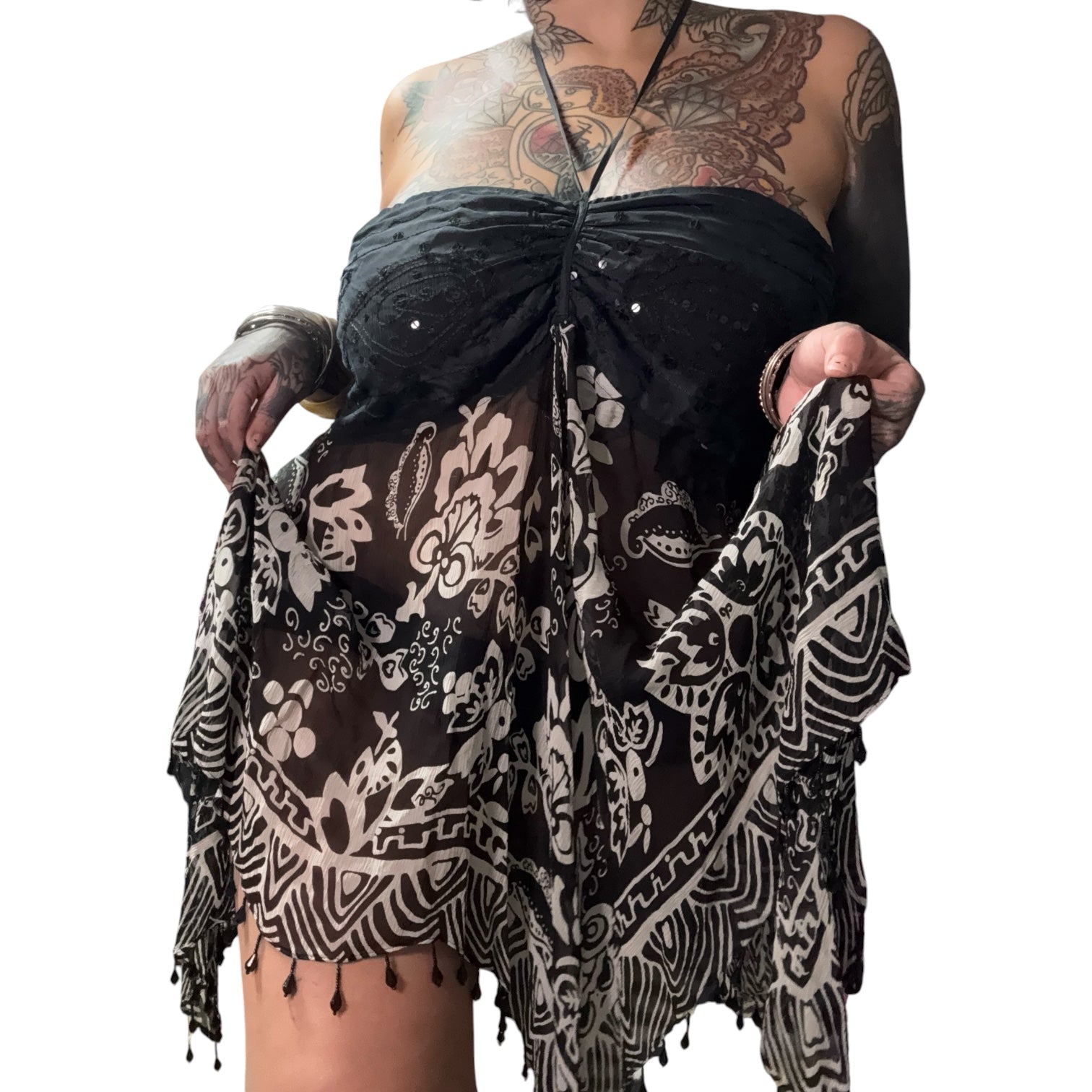 100% Silk fairy hem top/dress (XL)