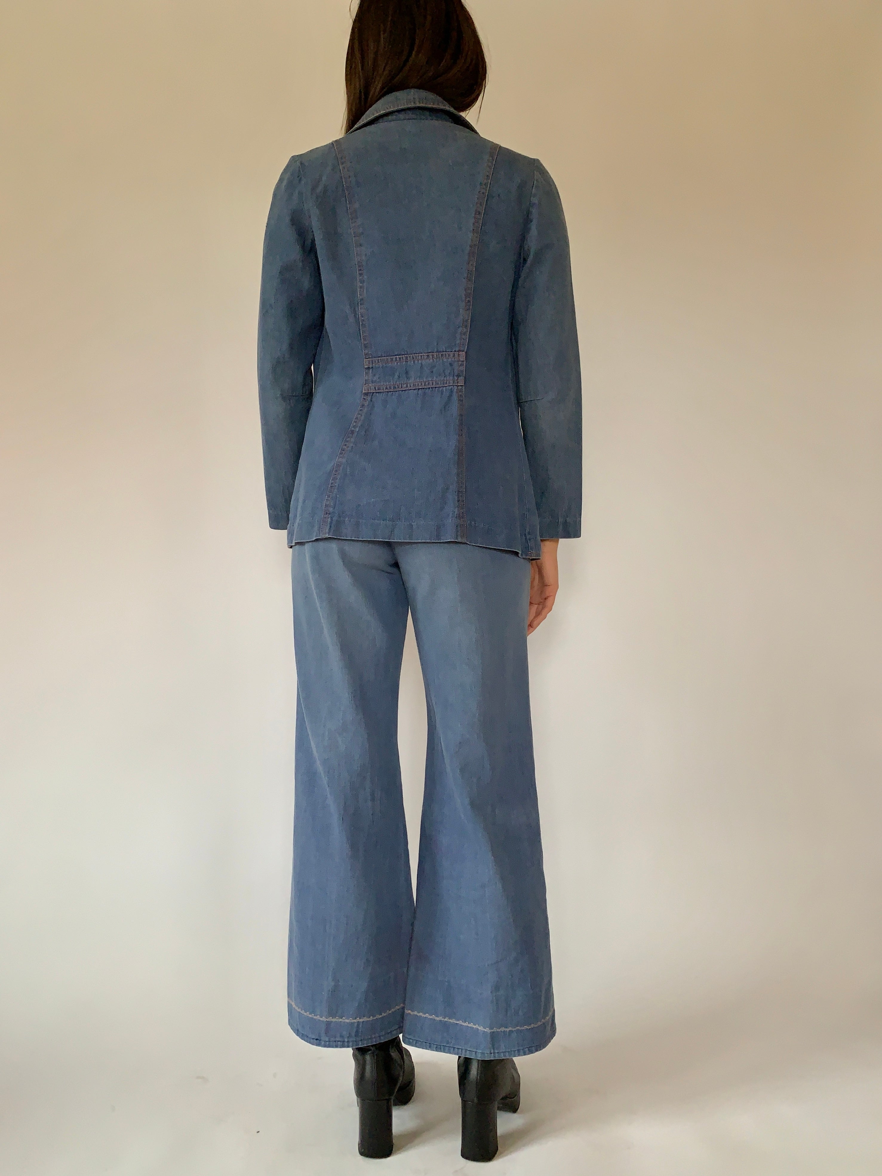 Vintage 1970s Denim Suit (S)