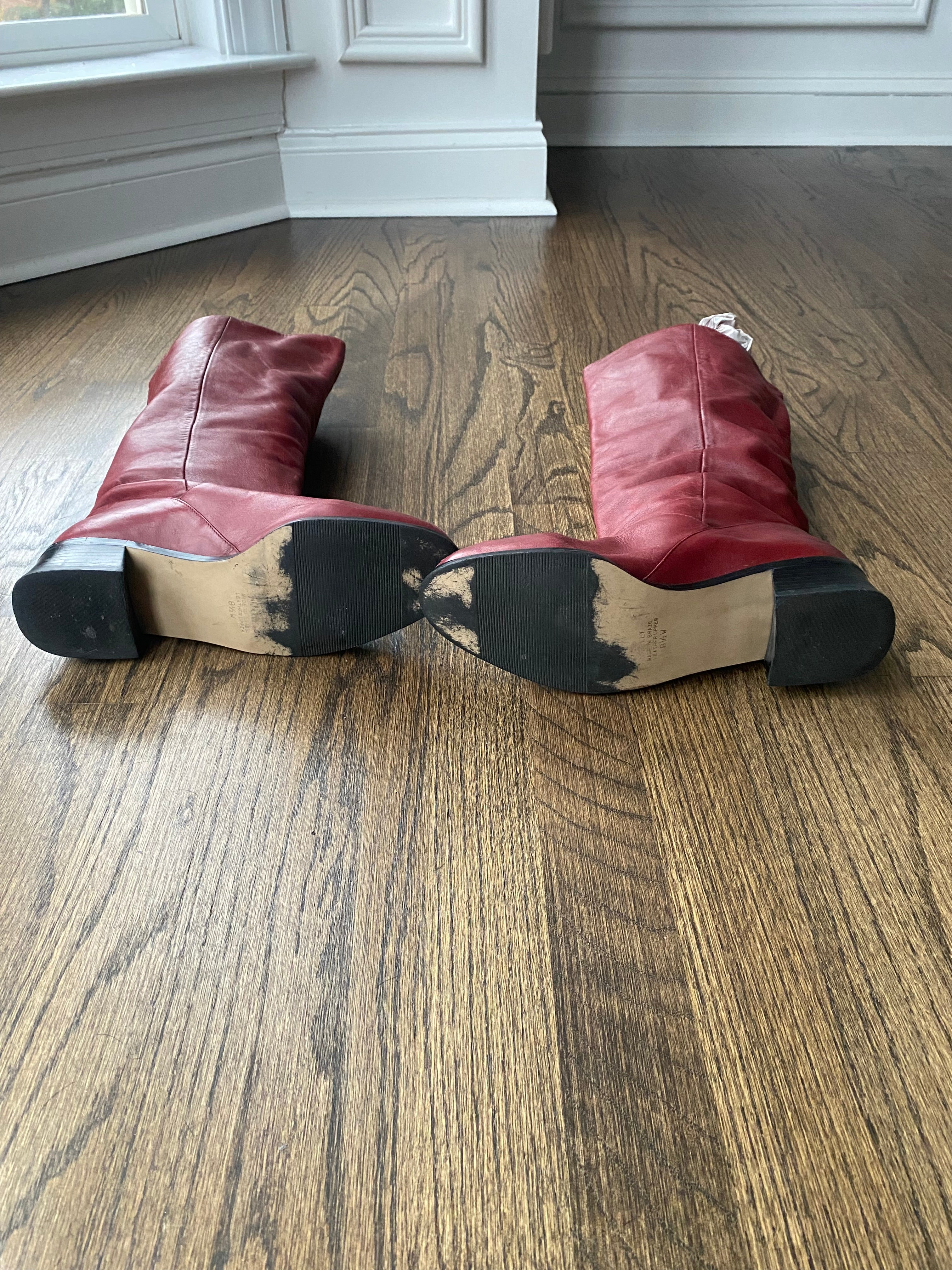 Red Leather Boots (8.5)