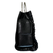 Black Leather Purse With Silver Handle